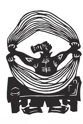 剪纸雕刻拉面民间面食