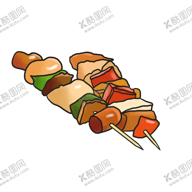 编号：24672011050132562714【酷图网】源文件下载-烤串烧烤卡通插画  