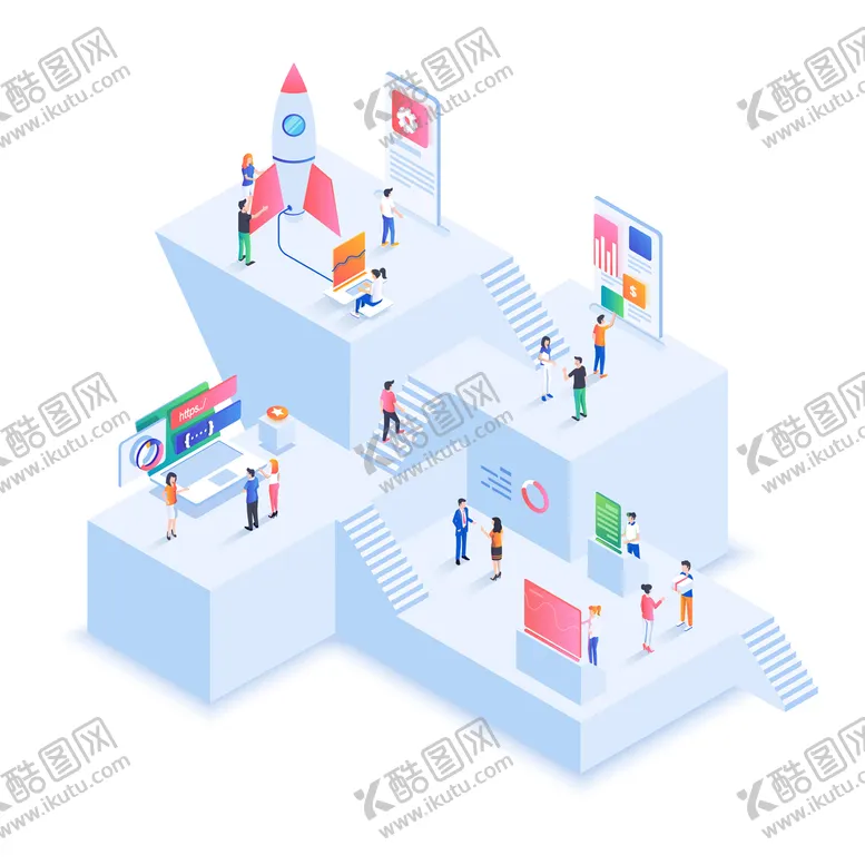 编号：08513710022311054815【酷图网】源文件下载-立体等轴等距UI插画   