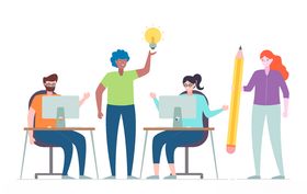 矢量卡通上班人物