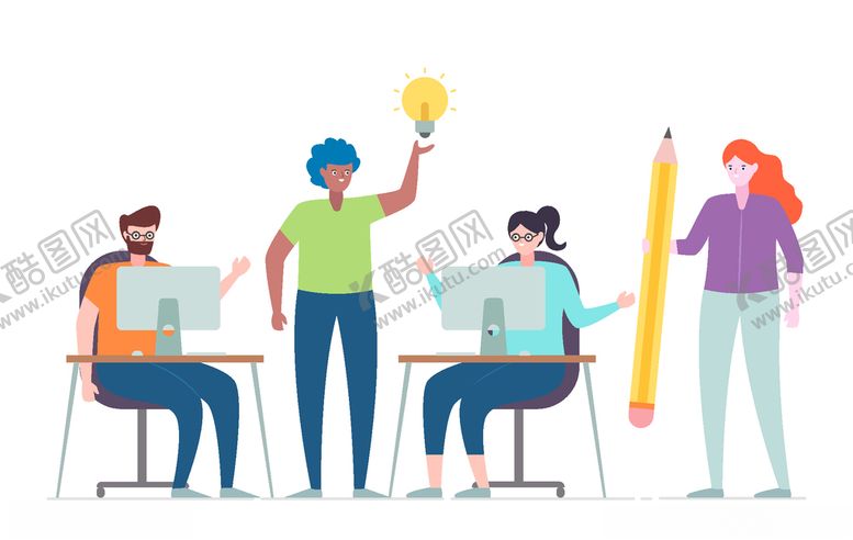 编号：67174810290957554458【酷图网】源文件下载-矢量卡通上班人物