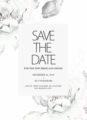 婚礼卡片花背景水彩