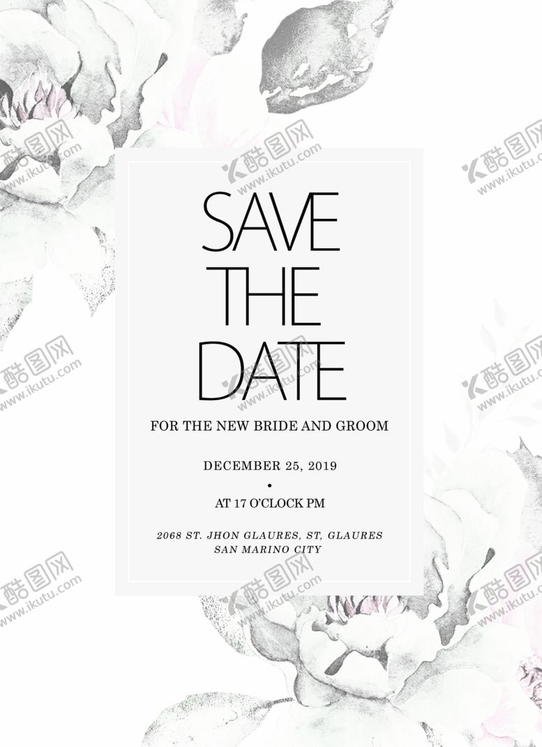 编号：99464710291417501996【酷图网】源文件下载-婚礼卡片花背景水彩