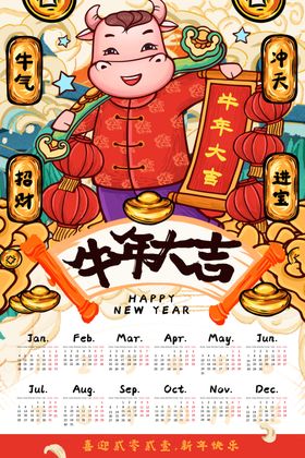 2021年日历牛贴画