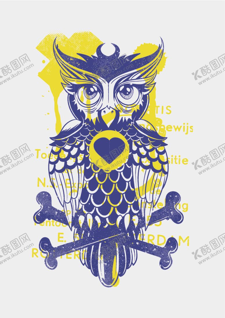 编号：56262509232353546182【酷图网】源文件下载-清新猫头鹰童装图案