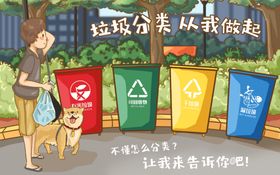 垃圾分类插画图片