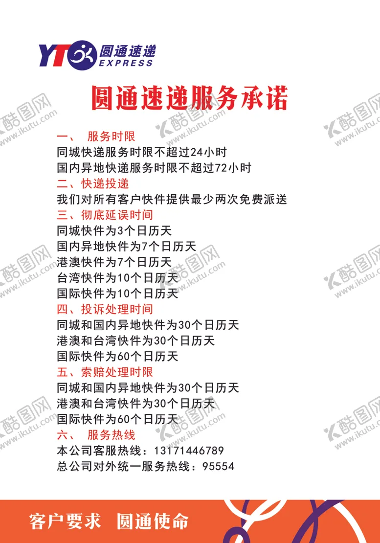 编号：36750304250713042537【酷图网】源文件下载-圆通速递服务承诺