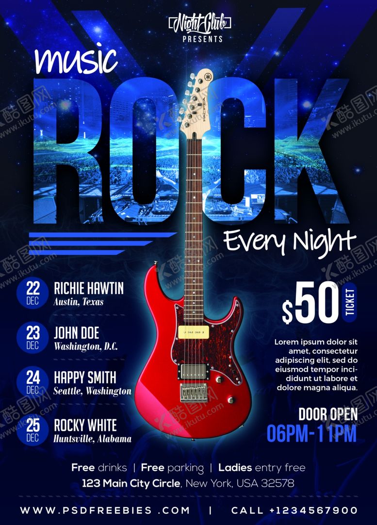 编号：62912410282135269906【酷图网】源文件下载-摇滚音乐会海报