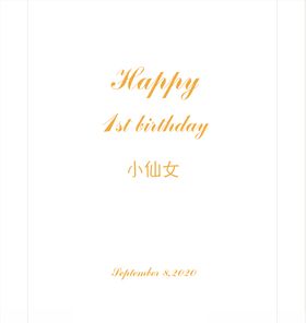 白底金色字体生日背景板
