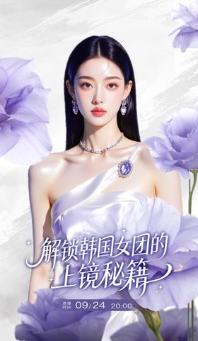 人物海报-紫色系精致冷艳轻奢女团风