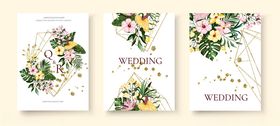 花卉背景婚礼请柬设计