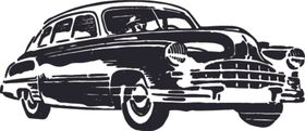 黑白手绘老爷车