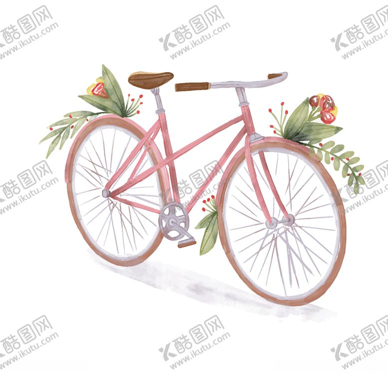 编号：98505906270128179346【酷图网】源文件下载-彩绘粉色单车