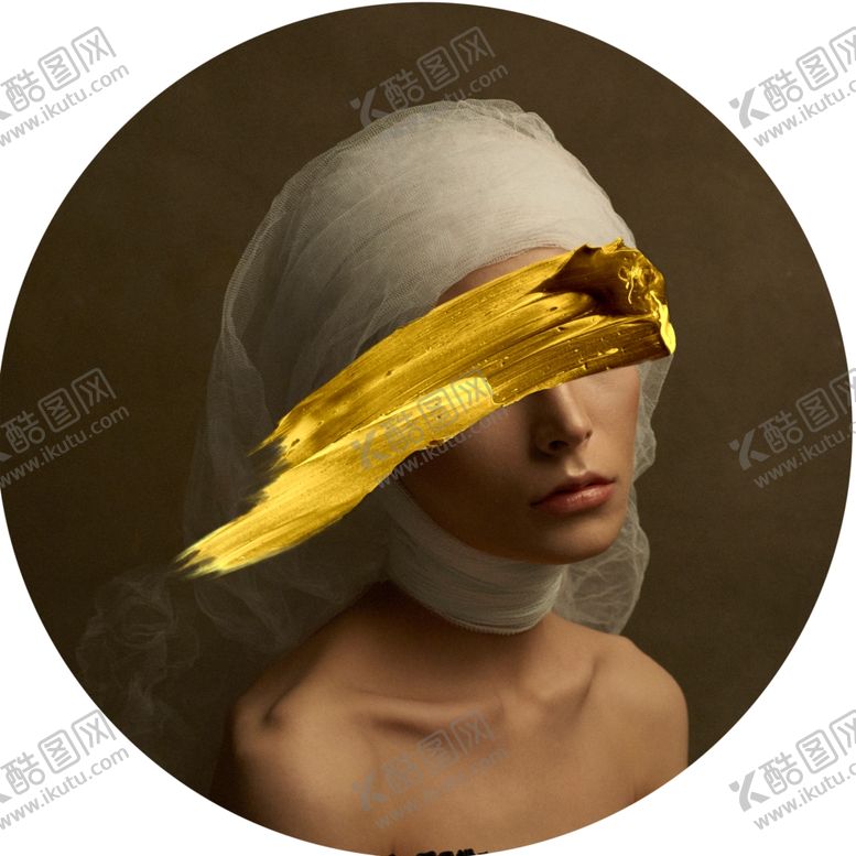 编号：59376501170555079614【酷图网】源文件下载-轻奢人物色块圆形挂画装饰画