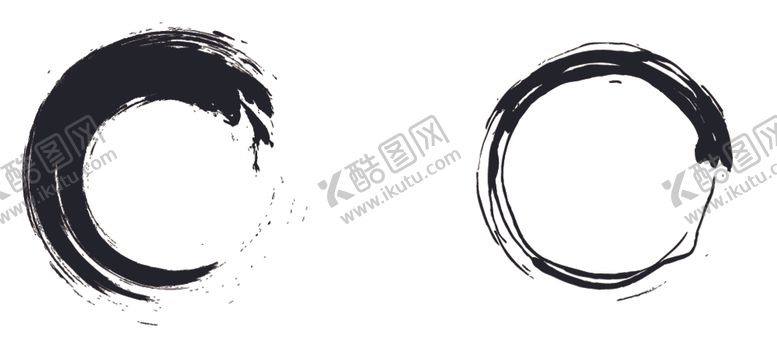 编号：16693610050122403548【酷图网】源文件下载-水墨圆圈笔触笔划中国风毛笔圆环