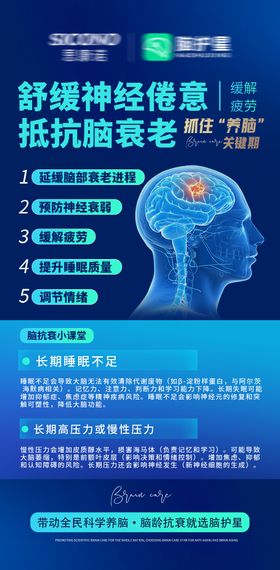 脑部脑抗衰脑健康海报