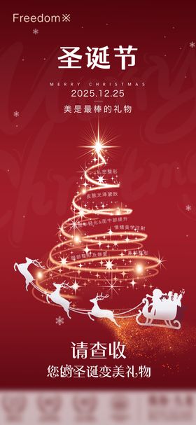 医美圣诞节宣传海报