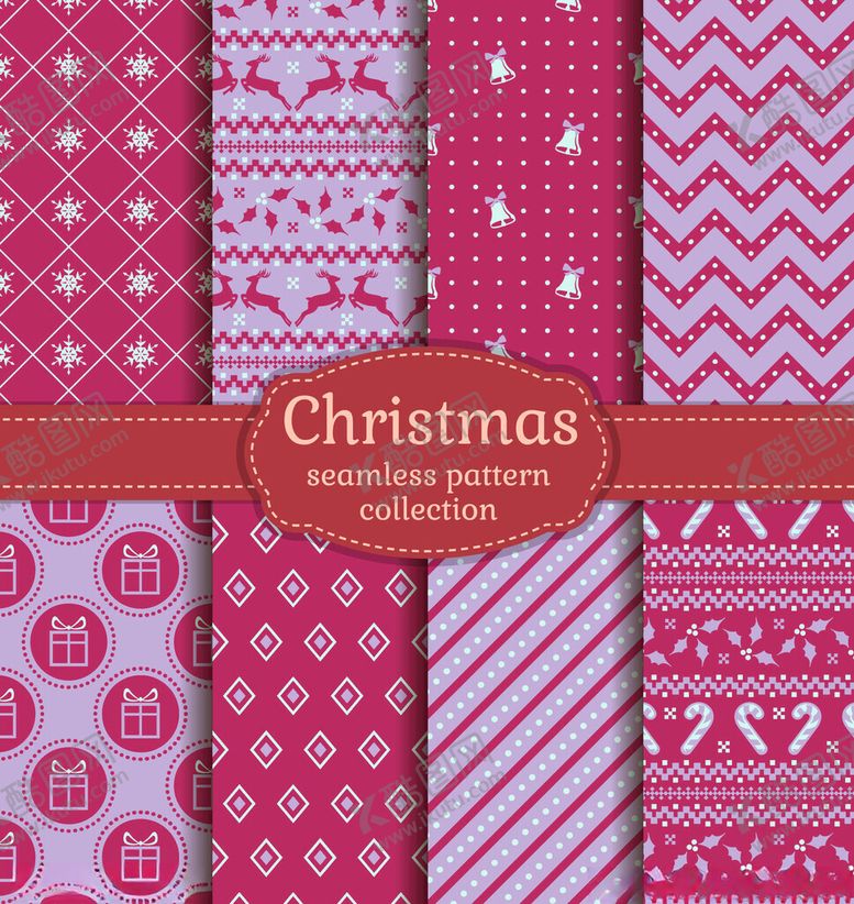 编号：53385811250142067653【酷图网】源文件下载-圣诞主题图案无缝背景集合