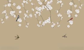手绘花鸟