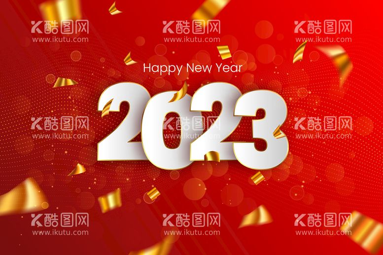 编号：80625710080213186425【酷图网】源文件下载-2023新年红色背景