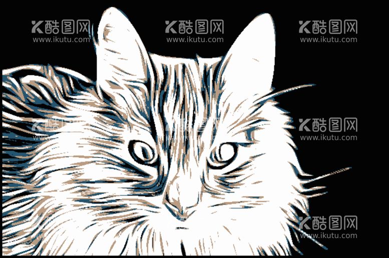 编号：54711603102224143886【酷图网】源文件下载-矢量猫版画背景