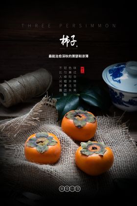 柿子水果活动海报素材