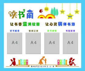 文化墙设计读书角小报海报