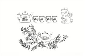 婚礼婚纱结婚水壶茶壶花朵花纹底