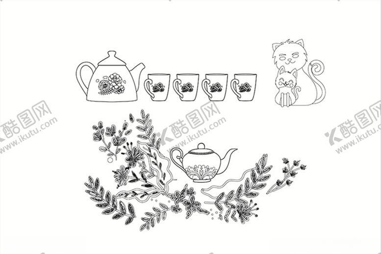 编号：41237109291136491198【酷图网】源文件下载-婚礼婚纱结婚水壶茶壶花朵花纹底