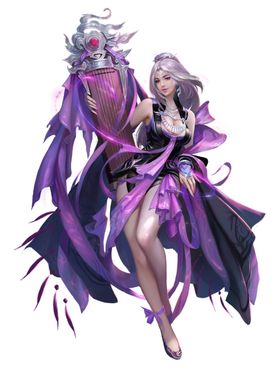 游戏人物唯美山河卡通