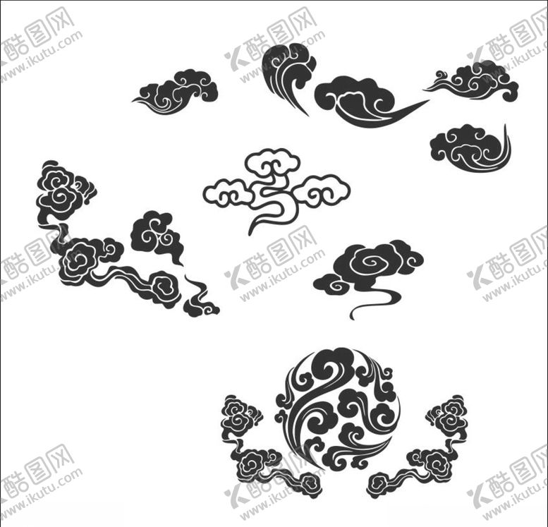 编号：55618510271132374495【酷图网】源文件下载-黑色云纹素材