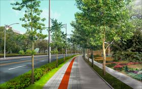 道路绿化景观效果图