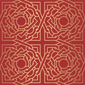 奢华风格的金色东方无缝图案