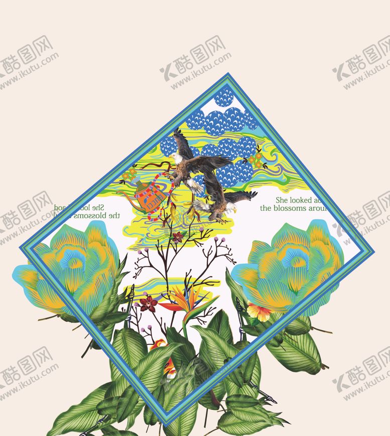 编号：51738107041055215884【酷图网】源文件下载-方巾撇丝花