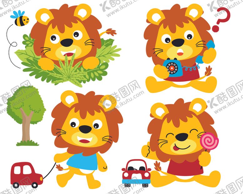 编号：36809909260646044639【酷图网】源文件下载-卡通狮子