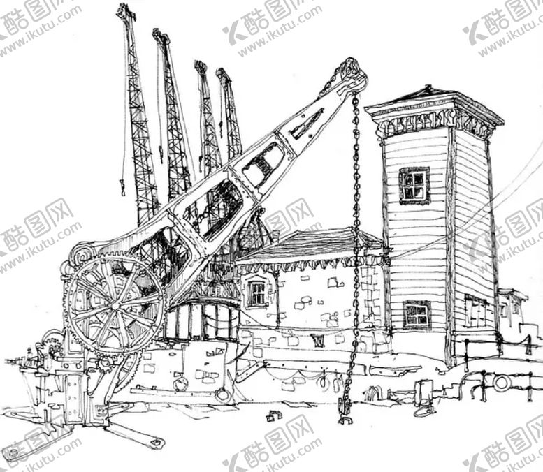 编号：20653609291755055883【酷图网】源文件下载-水彩建筑插画