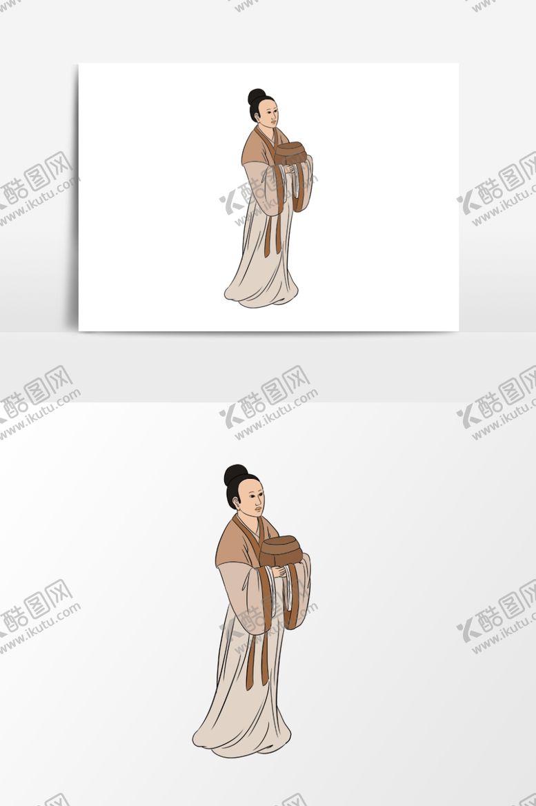 编号：54251909140929453581【酷图网】源文件下载-淡彩国画人物