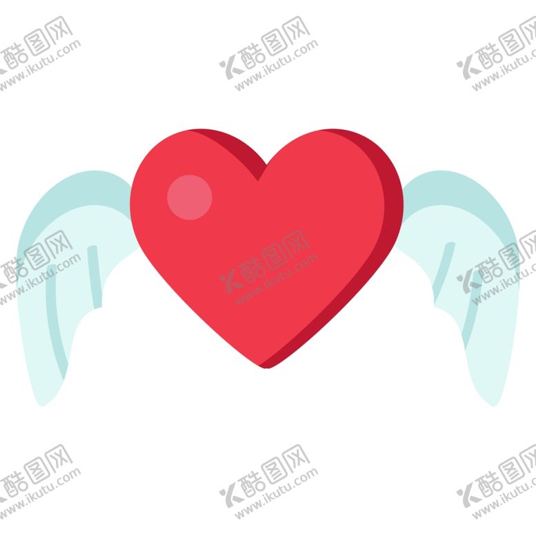 编号：98427104061214351393【酷图网】源文件下载-带着翅膀的爱心