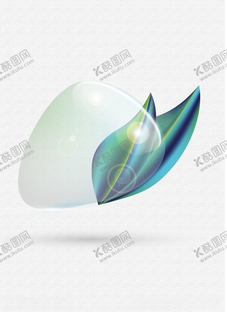 编号：25712610061944236350【酷图网】源文件下载-绿色化妆品素材叶子蓝色