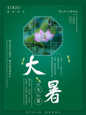 二十四节气大暑海报插画