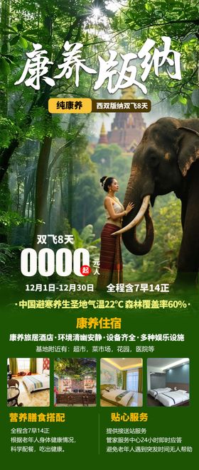 康养版纳旅游海报