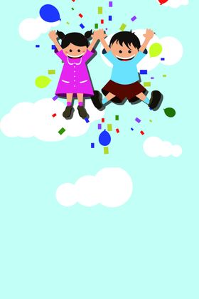 儿童卡通背景图片素材PSD格式壁纸梦幻幼园墙纸
