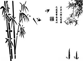 竹子硅藻泥矢量图