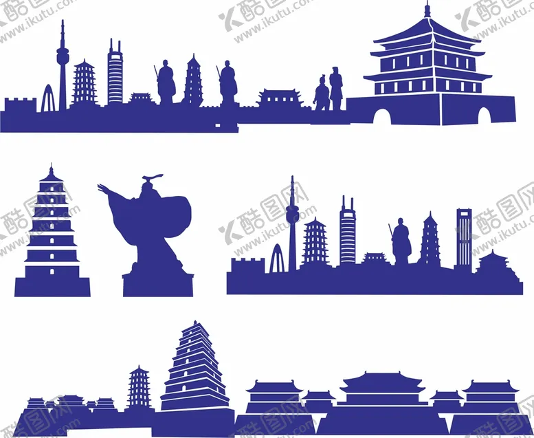 编号：79402509162155329067【酷图网】源文件下载-西安元素剪影 