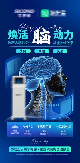 脑部脑健康脑抗衰海报