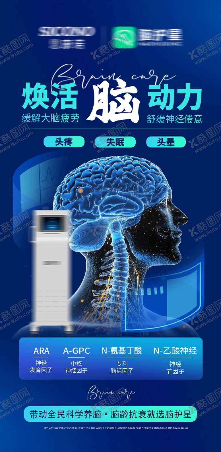 编号：37595804081431096932【酷图网】源文件下载-脑部脑健康脑抗衰海报