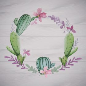 仙人掌植物印花图片