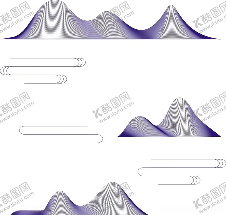 编号：90073909220250103476【酷图网】源文件下载-极简大气线条山水画素材