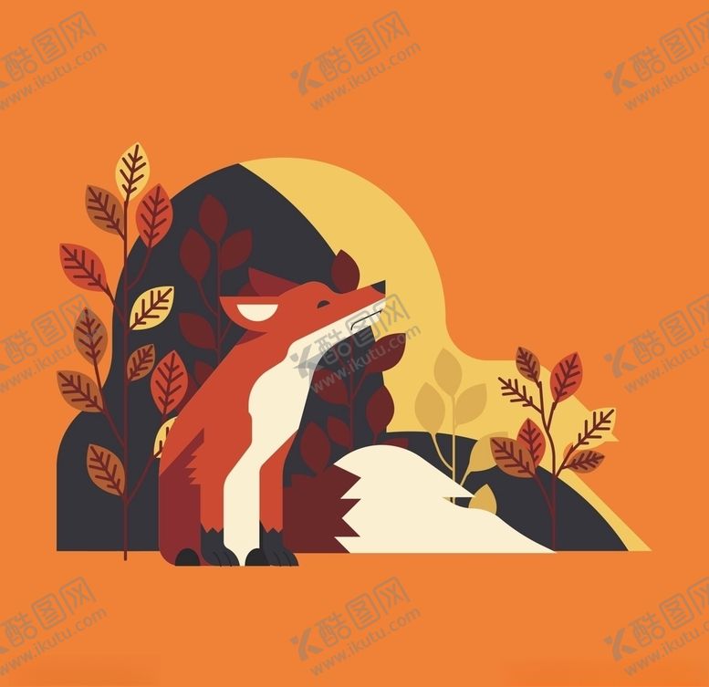 编号：79823309190200388233【酷图网】源文件下载-狐狸插画