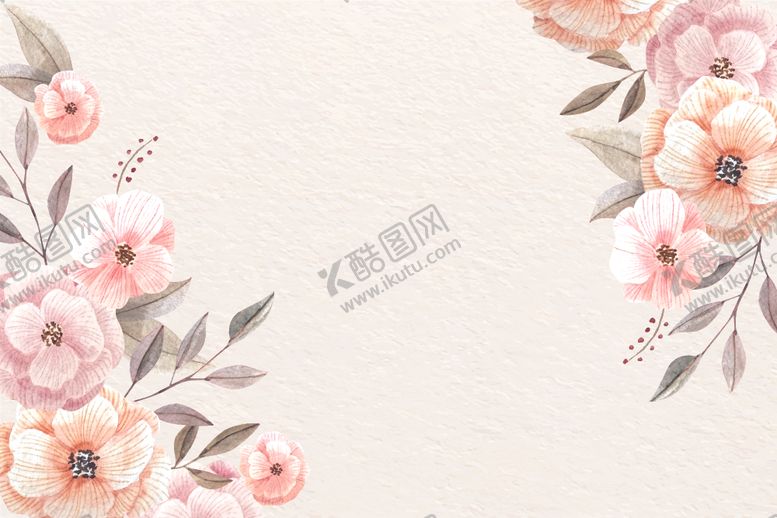 编号：43429009261649263043【酷图网】源文件下载-手绘花草蝴蝶背景图片